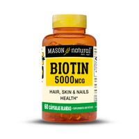 Biotina 5000 MCG Mason Natural 60 Cápsulas Blandas