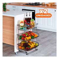 Pack2 Modulo de 3 Niveles para Cocina en Acero Diseno Practico YPapel Regalo