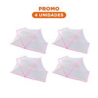 Pack4 Malla Plegable 130x190cm Facil de Usar y Ligera y Segura Rosado YRegalo Sticker