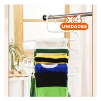 Pack4 Modulo Multifuncional Tipo S Organizador Vertical para Ropa Blanco Pro YPapel Regalo