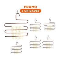Pack6 Rack Tipo S Marron Para Organizar Chaquetas Y Bufandas En Hogar