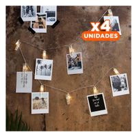 Pack4 Interior Led Con 20 Clips Para Fotos 3 Metros Para Casa Y Navidad YPapel Regalo