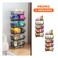 Pack2 Organizador Vertical de Acero en Tnalidad Negro para un Uso Dinamico en Hogar
