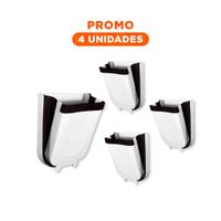 Pack4 Recipiente Flexible Blanco para Basura Diseño Compacto Diario YRegalo Sticker