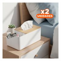 Pack2 Caja para Servilletas Multifuncional Practica Comoda y Segura Blanco YRegalo Sticker