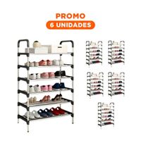 Pack6 PortaZapatos Multi Nivel para Dormitorio y Uso Familiar Negro