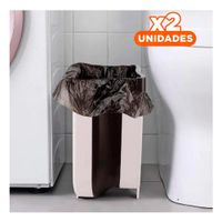 Pack2 Papelero Colapsable Blanco para Espacios Reducidos Diario YPapel Regalo