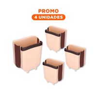 Pack4 Recipiente Flexible Beige para Basura Diseño Compacto Diario YRegalo Sticker