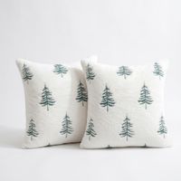 Pack x2 Cojines Winter Trees Blanco Premium ZALMOHADAS  45 X 45 cm