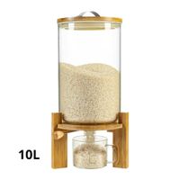 Dispensador De Arroz Y Cereales De Vidrio 10L Con Válvula
