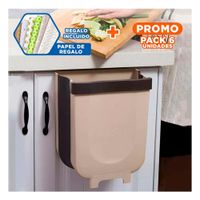 Pack6 Cubo Plegable Beige para Residuos Practico y Facil de Guardar Diario YRegalo Sticker