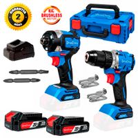 Combo Kit Dongcheng DCKIT26AM Taladro Percutor y Atornillador de Impacto 20V Brushless