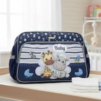 Bolso Cartera Pañalera Para Bebe Con Diseño - Azull