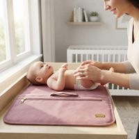 ALMOHADA DE BEBÉ Y CAMBIADOR ACOLCHADO PORTÁTIL IMPERMEABLE - MORADO