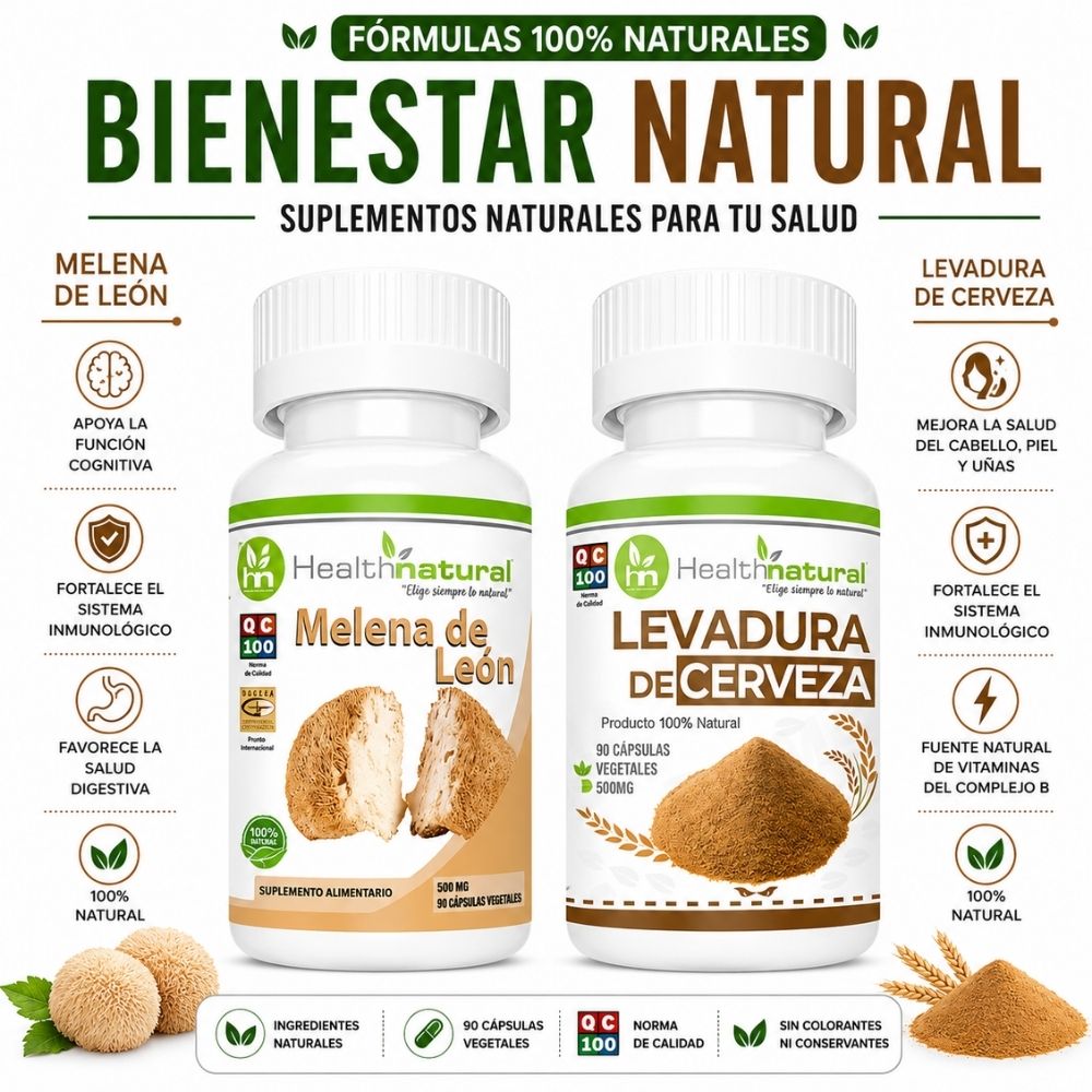 MELENA DE LEÓN HEALTHNATURAL Y LEVADURA DE CERVEZA HEALTHNAT