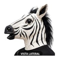Máscara de Látex Zebra Cosplay Halloween Fiesta
