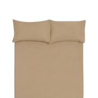 Juego De Sábanas 150 Hilos Microfibra Damasco - Beige Arlin 1.5 Plazas