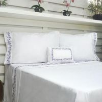 Juego De Sábanas Belha 220 Hilos Algodón Deluxe - Violeta Arlin 2 Plazas