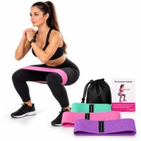 Pack 3 Bandas de Resistencia para Glúteos y Piernas Yoga Pilates con 3 Niveles