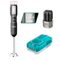 Batidora de Inmersión Inalámbrica TOTAL 16V 100W 5 Velocidades Pantalla LED Eje Acero TJB048K