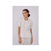 BLUSA DE LINO MANGA CORTA DE MUJER PAQAI