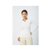 POLO DE ALGODON CAMISERO MANGA LARGA LORY DE MUJER