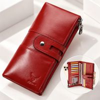 Billetera De Cuero Vacuno BP803 RFID Rojo
