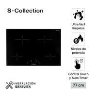 Cocina Encimera de Inducción 77cm S-Collection 3120SOLCO051V2 Negro
