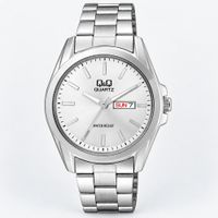 Reloj QyQ A190-201Y Hombre Plateado 41 mm Brazalete Metálico Día Fecha 5 BAR