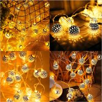 Guirnalda de Luces Marroquíes 5M 25 LED Blanco Cálido Decoración Interior y Exterior