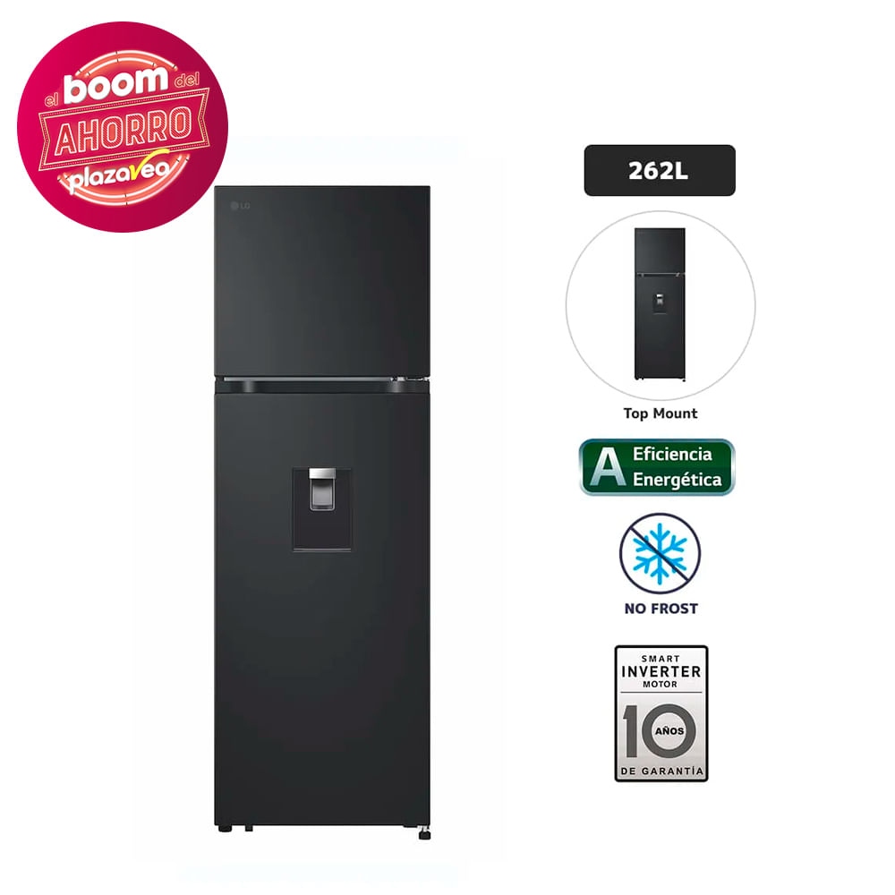 Refrigeradora LG 262L Top Freezer LinearCooling VT26WPM Negro