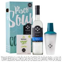 Pack Pisco CUATRO GALLOS Puro Quebranta Botella 700ml + Mix WASSKA Limón Sobre 125g