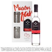 Pack CUATRO GALLOS Acholado 700ml + 2 Jarras MASON JAR
