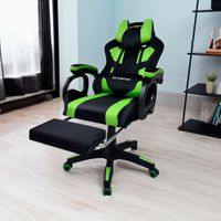 Silla Gamer Extingtion Sapp Gamuza-Cuerina Color Verde