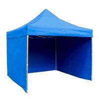 Toldo Plegable 3x3 Metros Azul Con Paredes Laterales y Protección UV