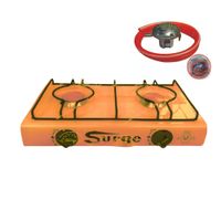 Cocina SURGE de Mesa Dos Hornillas a Gas Naranja Con Válvula de Bronce