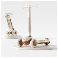 SCOOTER PARA NIÑOS Y NIÑAS 3 RUEDAS DISEÑO FUTURISTA BEIGE
