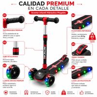 SCOOTER INFANTIL PLEGABLE  RUEDAS ANCHAS CON BLUETOOTH - LUCES LED Y  FUNCIÓN MUSICAL 2026