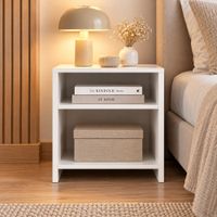 Mesa de Noche Velador Mónica Ventitas Home Color Blanco