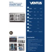 Meson refrigerado 2 puertas de vidrio VMR2PS-280V