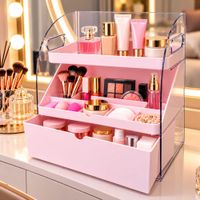 Organizador de Maquillaje Acrílico de 3 Niveles con Cajones
