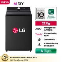 Lavadora LG 22kg WT22OBTX AI DD Negro