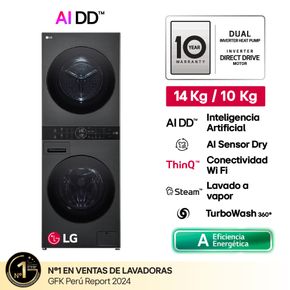 LG Centro de Lavado AI DD 14Kg 10Kg Negro