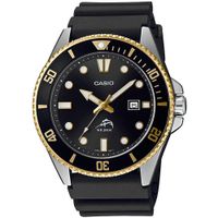 Reloj Casio Duro Marlin MDV-106G-1AV Fecha Correa De Resina Bisel negro Dorado