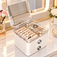 Organizador de Maquillaje y Joyas 3 Niveles con Cajones y Espejo