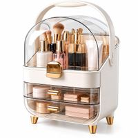 Organizador de Cosméticos y Maquillaje 3 Niveles con Tapa Transparente y Cajones