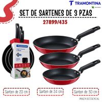 Set de Sartenes Tramontina de 3 pzas  CIRCULAR - Rojo