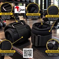 MUÑEQUERAS O TOBILLERAS NEGRAS  CON PESO DE 1 KG