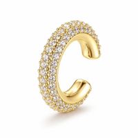 Ear Cuff Dorado con Zirconias  de acero enchapado en oro 18K