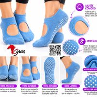 CALCETINES ANTIDESLIZANTES PARA PILATES Y YOGA COLOR CELESTE